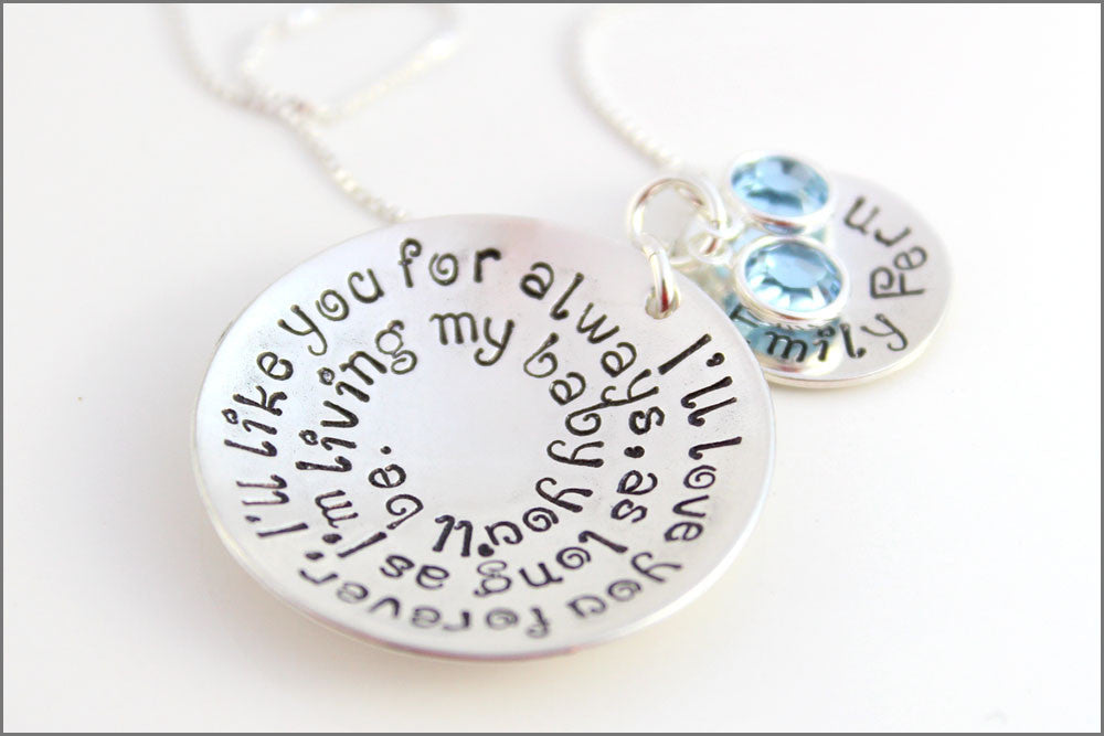Personalized Silver Name Necklace | I'll Love You Forever, Custom Mom Necklace, Silver Name Jewelry, Gifts for New Mom