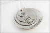 Personalized Stacked Mommy Necklace with 3 Names & Design Stamp | Three Sterling Silver Name Discs Hand Stamped Jewelry