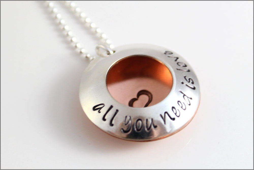 Personalized Family Necklace | All You Need Is Love, Locket Necklace, Beatles Jewelry, Custom Family Necklace, Necklace with Childrens Names
