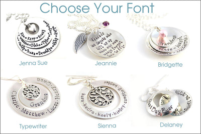 Personalized Gifts for Grandma | Custom Grandma Necklace, Personalized Silver Necklace, Antique Tree of Life, Stacked Necklace with Names