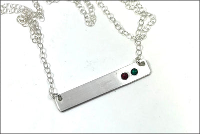 Family Birthstone Bar Necklace