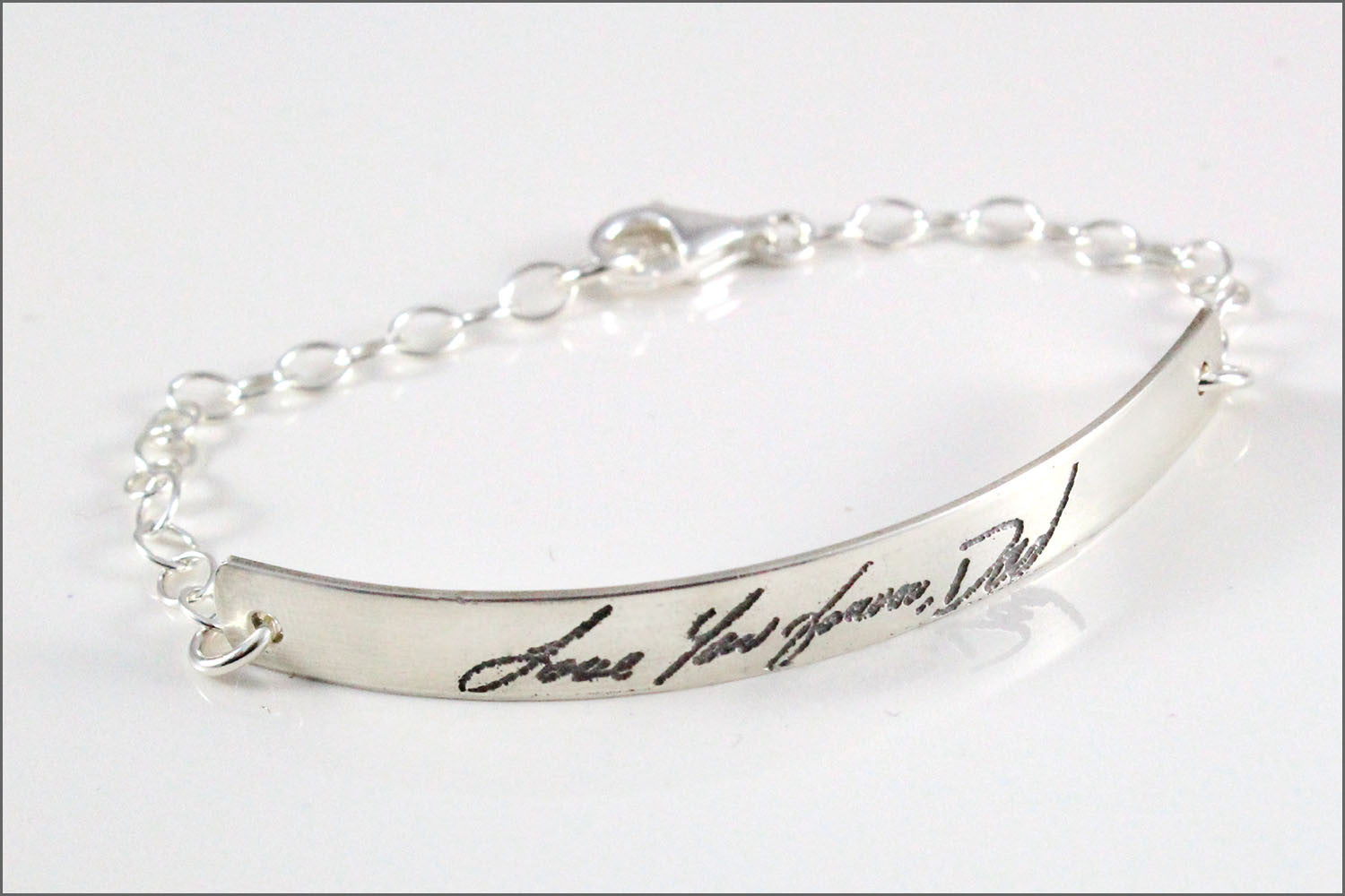 Custom Sterling Silver Handwriting Bracelet | Signature Bracelet, Message Bracelet, Remembrance Bracelet
