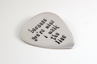 Customized Guitar Pick | Gifts for Music Lover, Personalized Pick, Custom Quote Guitar Pick, Sterling Silver Pick