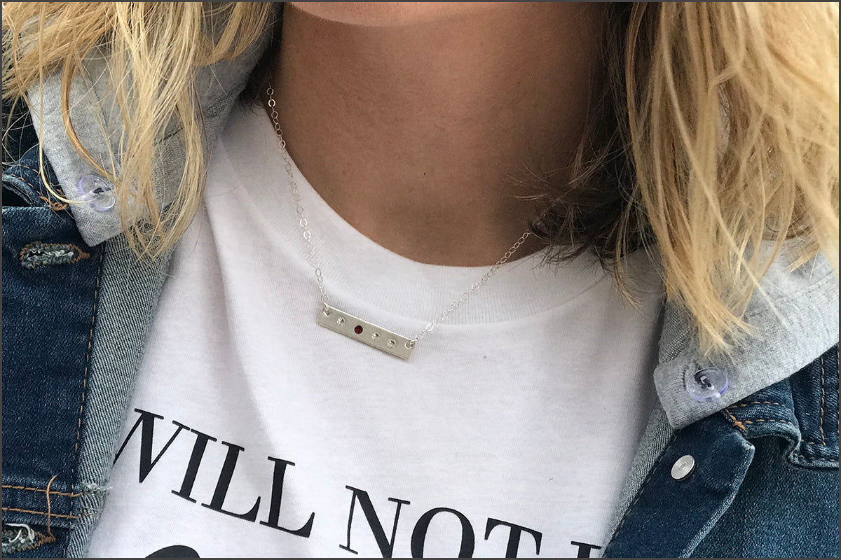 Birthstone Bar Necklace – TickleBugJewelry