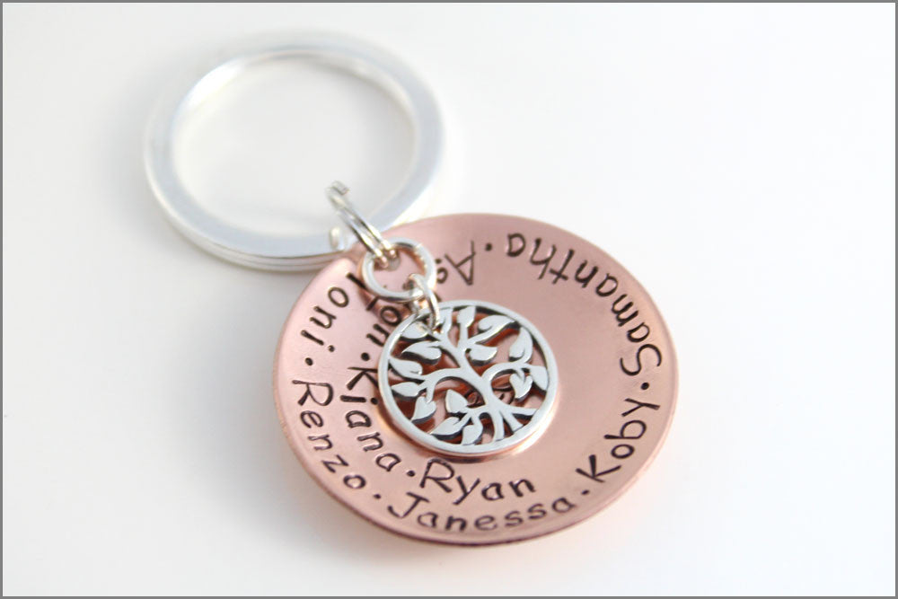 Personalized Sterling Silver Keyring