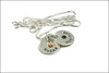 Two Disc with Names & Birthstones Necklace