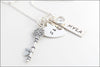 Tiffany Heart with Initials and 1 Name Tag with Sterling Silver Key Charm | Personalized Mom Jewelry