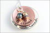 Layered Mixed Metal Copper & Sterling Silver Necklace with Colored Pearl Birthstone Dangles