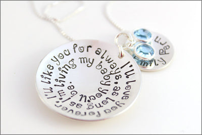 Personalized Silver Name Necklace | I'll Love You Forever, Custom Mom Necklace, Silver Name Jewelry, Gifts for New Mom