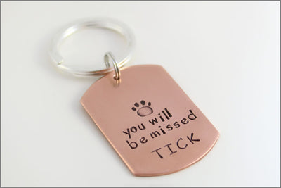 Pet Remembrance Keychain Customized with Pet Name | You Will be Missed