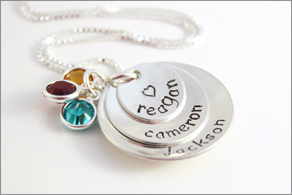 Amazon.com: Lovejewelry Custom Mother Necklace with 4 Kids Names Birthstones  Necklace for Women 925 Sterling Silver Engraved Heart Necklace for Mom  Grandm : Clothing, Shoes & Jewelry