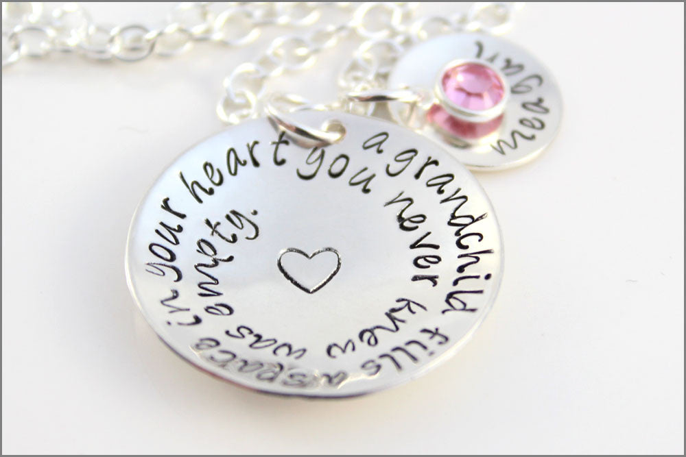Love My Grandkids Necklace, Grandmother Necklace, Birthstone Necklace, Grandchildren  Necklace, Hand Stamped Personalized, Mother's Day Gift - Etsy Australia