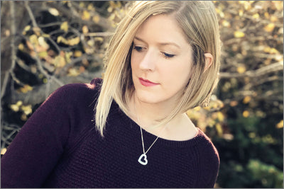 Open Heart Name & Birthstone Necklace