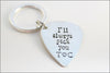 Personalized Guitar Pick with Initials | Guitar Pick Key Chain, I'll Always Pick You, Couples Initials, Valentine's Day Gift