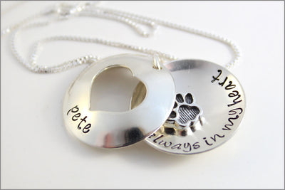 Custom Sterling Silver Pet Name Necklace | Always in My Heart Pet Locket
