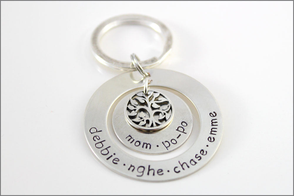 Personalized Sterling Silver Keyring