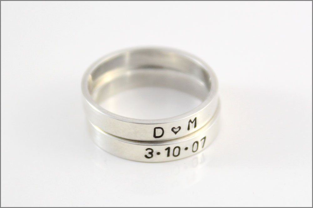Minimalist Double Name Custom Ring Stainless Steel Adjustable Jewelry Ring  - Lovely Custom Gift