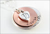 Mixed Metal Stacked Name Necklace with Baby Feet Charm