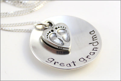 Custom Gift for Great Grandma | Sterling Silver Grandma Necklace, Beautiful Gifts for Her, Jewelry Gifts for Grandma