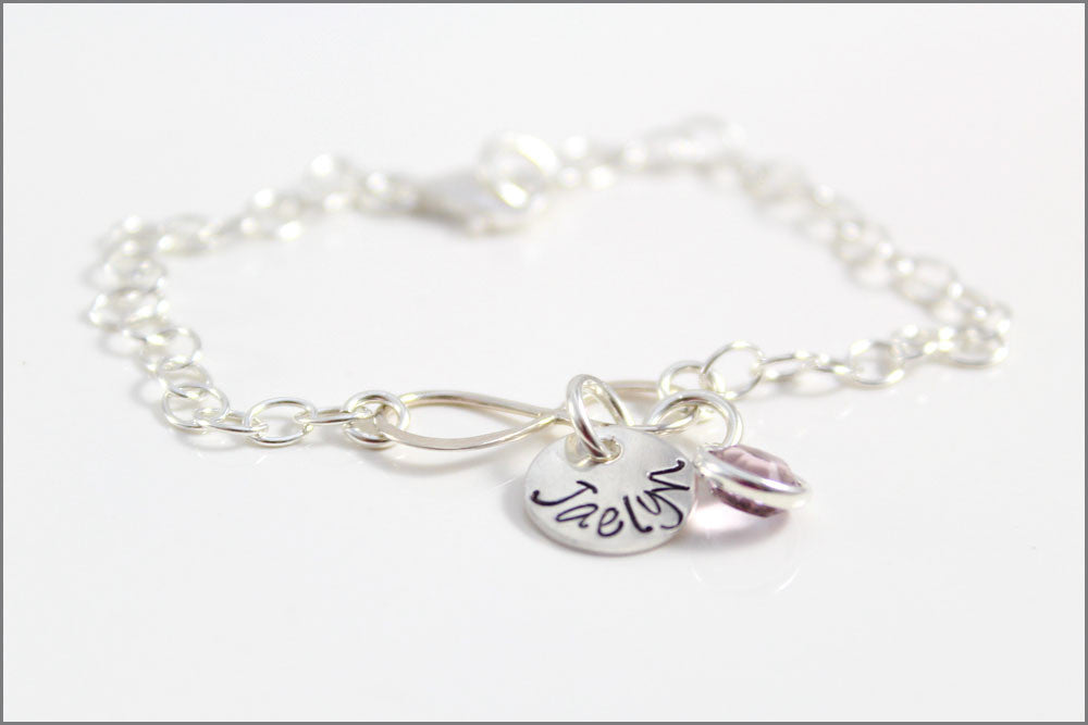 Sterling Silver Infinity Bracelet | Personalized Name Bracelet