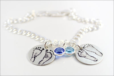 Custom Baby Feet Bracelet | Baby Footprints Jewelry