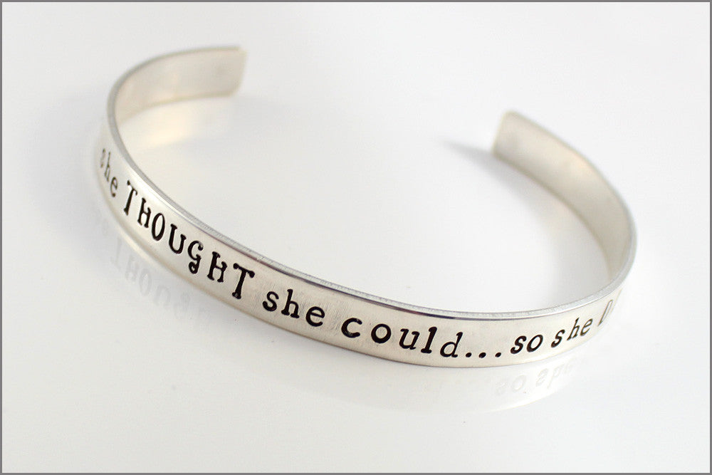 Personalized Sterling Cuff Bracelet | She THOUGHT She Could So She DID