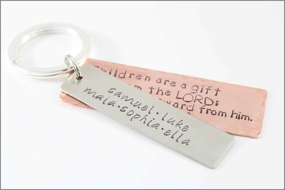 Custom Quote & Name Keychain | Gifts for Him, Personalized Nickel Silver and Copper Keychain, Custom Name Keychain, Gifts for Dad