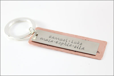 Custom Quote & Name Keychain | Gifts for Him, Personalized Nickel Silver and Copper Keychain, Custom Name Keychain, Gifts for Dad