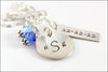 Personalized Monogram Necklace | Wedding Date Necklace, Anniversary Gift, Sterling Silver Bridal Necklace, Gifts for Wife