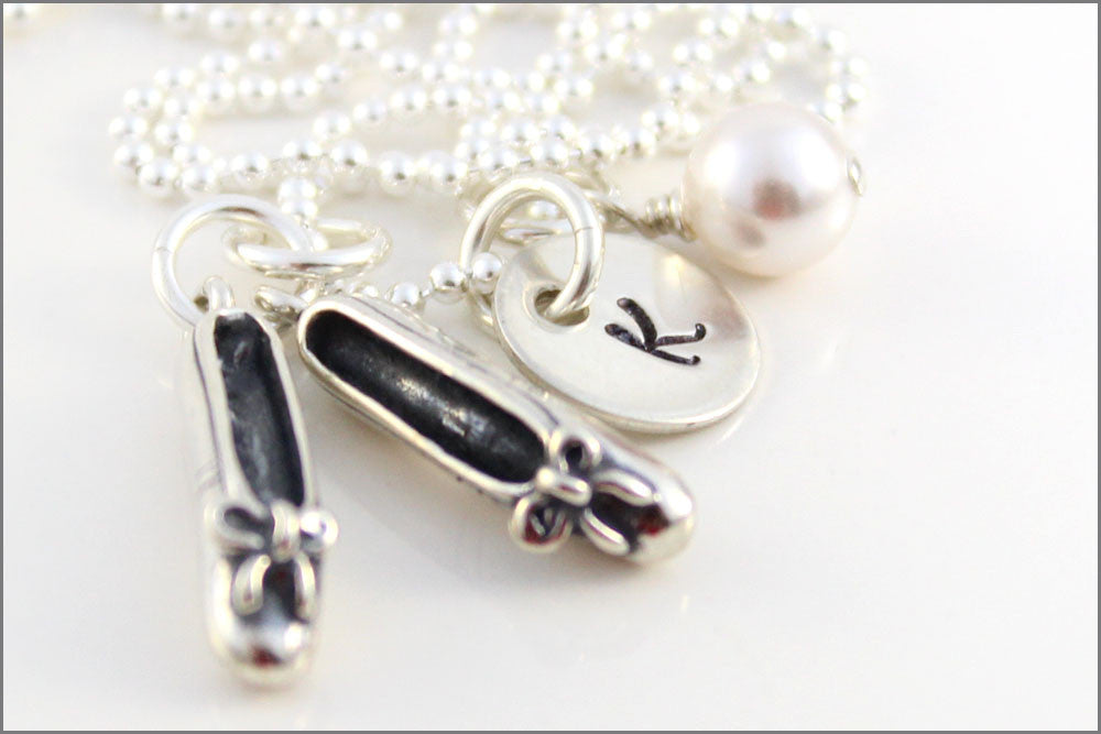 Personalized Ballet Necklace | Initial Charm