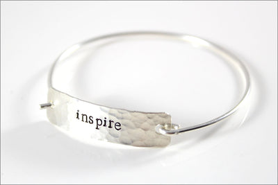 Custom Inspiration Bracelet | Sterling Silver Word Bracelet, Women's Silver Cuff Bracelet, Custom Gifts for Women, Small Gifts for Her