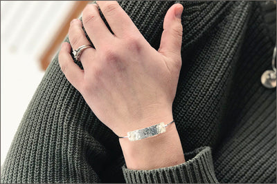 Personalized Silver Cuff Bracelet | Custom Silver Inspiration Bracelet, Be Brave Arrow Jewelry, Inspiration Gifts for Her