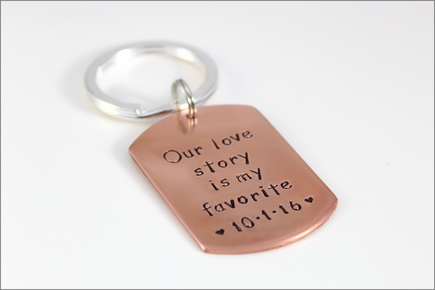 Custom Wedding Date Keychain | Our Love Story is My Favorite