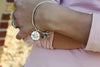 Custom Grandma Bangle Bracelet | Sterling Silver Charm Bracelet, You Make Me Smile Jewelry, Silver Initial Charms, Custom Mom Bracelet