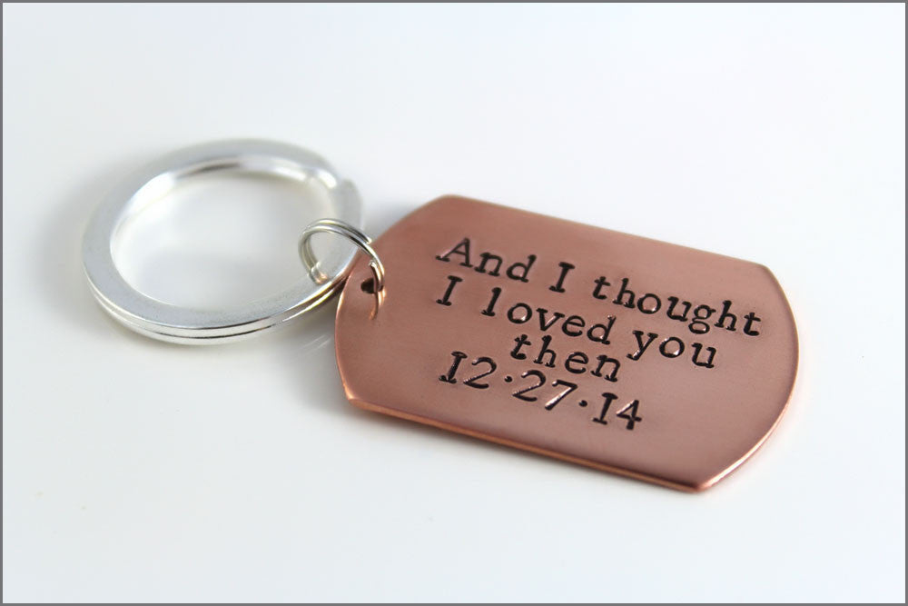 Personalized Anniversary Keychain with Wedding Date | And I Thought I Loved You Then