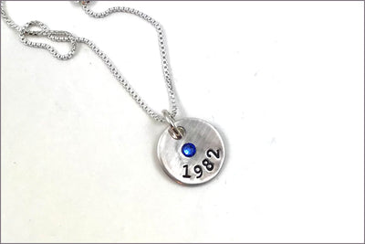 Personalized Year & Birthstone Necklace