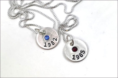 Personalized Year & Birthstone Necklace