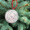 Christmas Ornament Spiral Disc | Personalized with Names, Birthstones & Year