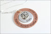 Custom Grandma Necklace with Copper & Silver Mixed Metal Jewelry and Tree of Life Charm