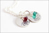 Two Disc Sterling Silver Necklace with Birthstones