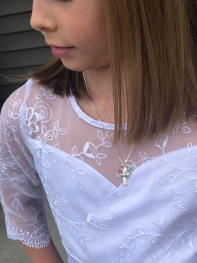 Personalized Cross Name Necklace & Year | First Communion Necklace