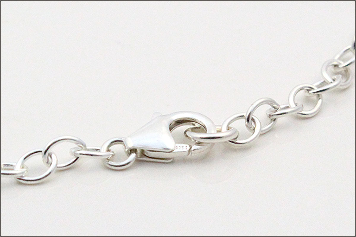 Couples Bangle Bracelet in Sterling Silver  Initial Charms & Puffy Heart  Charm - aka originals
