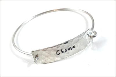 Custom Word Inspiration Bracelet | Sterling Silver Word Bracelet