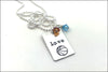 Sterling Silver Sports Necklace with Team Colored Birthstones