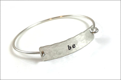 Custom Inspiration Bracelet | Sterling Silver Word Bracelet, Women's Silver Cuff Bracelet, Custom Gifts for Women, Small Gifts for Her