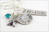 Personalized Beach Wedding Necklace with Couples Names & Date