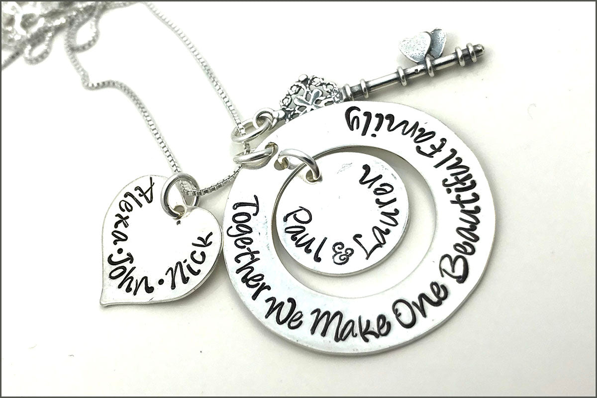 Custom Blended Family Necklace | Together We Make One Beautiful Family Necklace