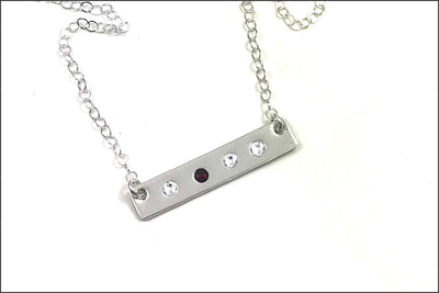 Family Birthstone Bar Necklace