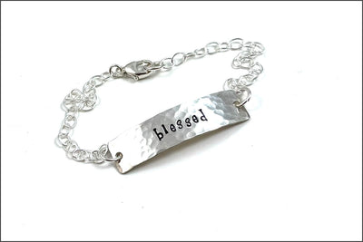 Custom Inspiration Bracelet | Sterling Silver Word Bracelet, Women's Silver Bracelet