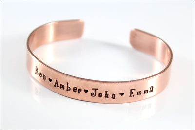 Personalized Name Cuff Bracelet | Custom Copper Jewelry